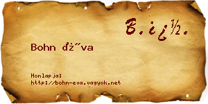 Bohn Éva névjegykártya